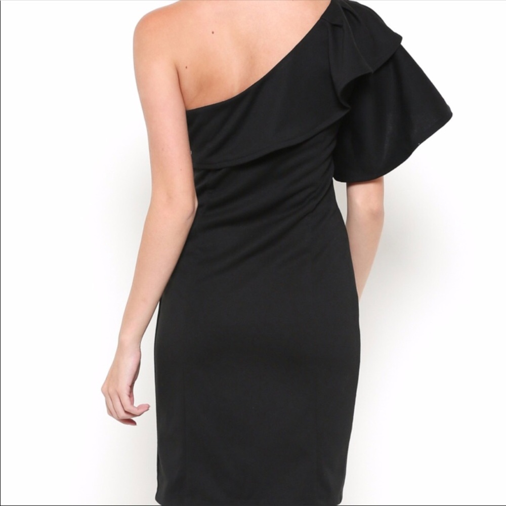 New Perfect Black Dress Off One Shoulder - Picture 6 of 6